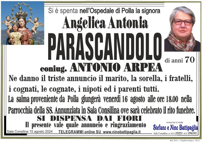 foto manifesto PARASCANDOLO ANGELICA ANTONIA